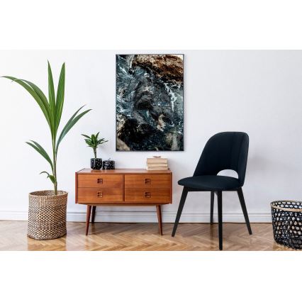 Eetkamerstoel BOVIO 86x48 cm donkerblauw/beuken