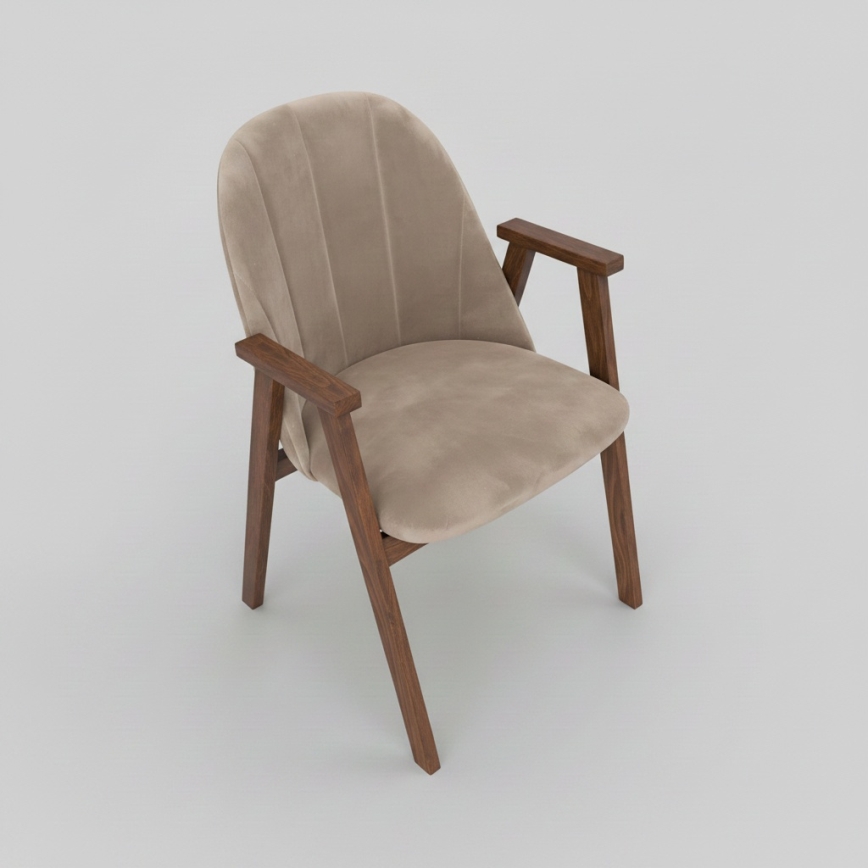 Eetkamerstoel GARDA walnoot/beige