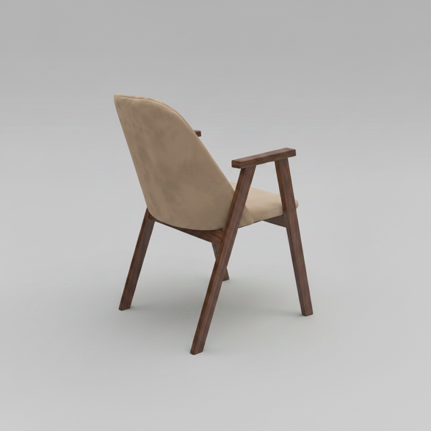 Eetkamerstoel GARDA walnoot/beige