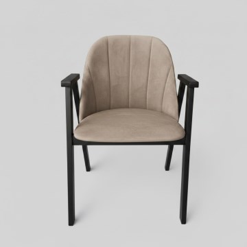 Eetkamerstoel GARDA zwart/beige
