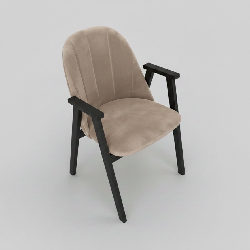 Eetkamerstoel GARDA zwart/beige
