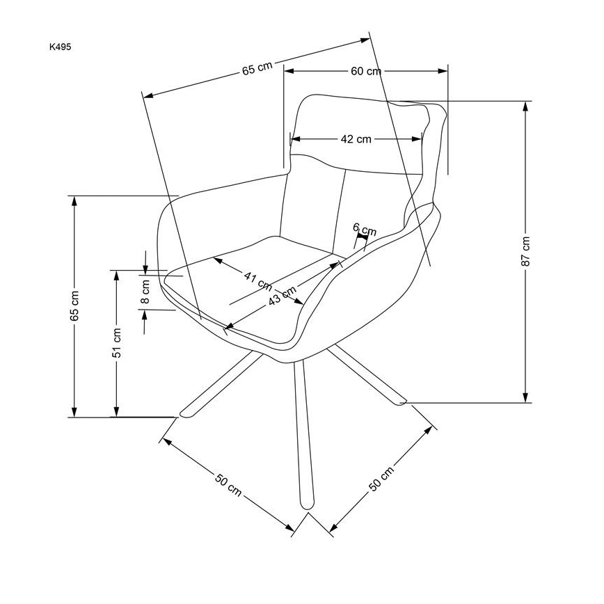 Eetkamerstoel HALSA, 1 stuk, grijs