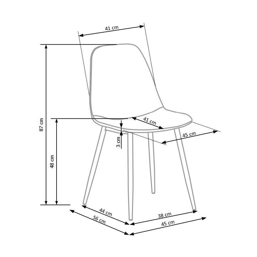 Eetkamerstoel KINDREL, 1 stuk, grijs
