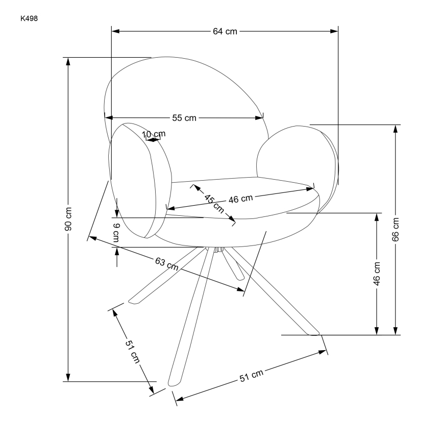 Eetkamerstoel KIVA, 1 stuk, grijs