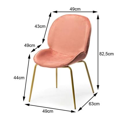 Eetkamerstoel LORI 82,5x49 cm roze