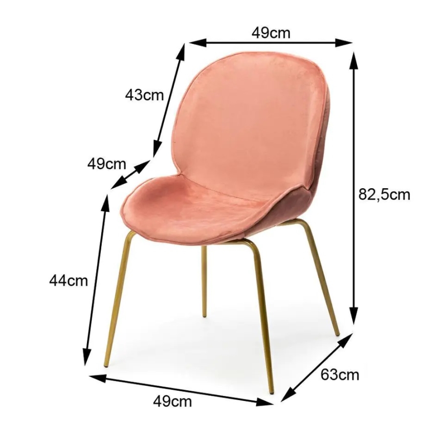 Eetkamerstoel LORI 82,5x49 cm roze