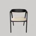 Eetkamerstoel LUSO zwart/beige