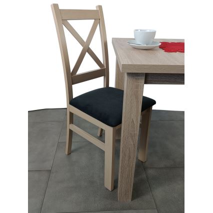 Eetkamerstoel NATE eiken sonoma/zwart
