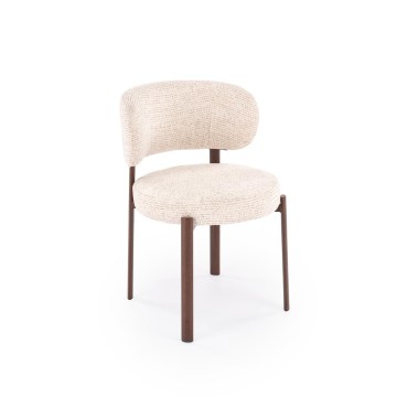 Eetkamerstoel SIDUS 1 stuk beige/notenhout