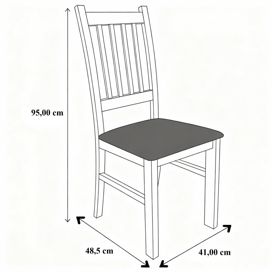 Eetkamerstoel SIMON beuk/donkerbruin