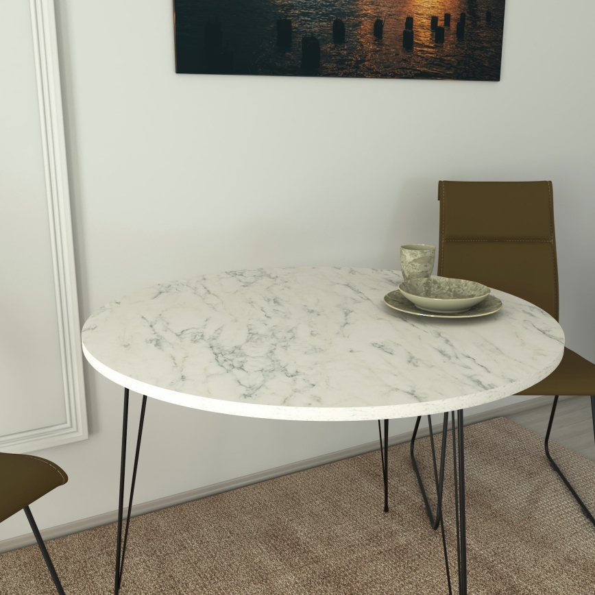 Eetkamertafel SANDALF 75x90 cm wit/zwart