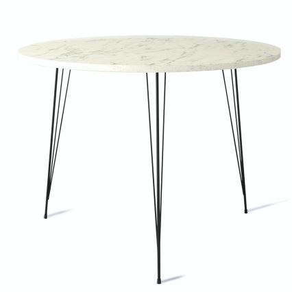 Eetkamertafel SANDALF 75x90 cm wit/zwart