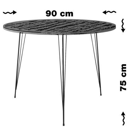 Eetkamertafel SANDALF 75x90 cm wit/zwart