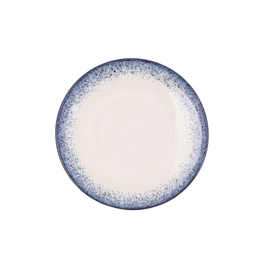Eetservies 18-delig wit/blauw/porselein