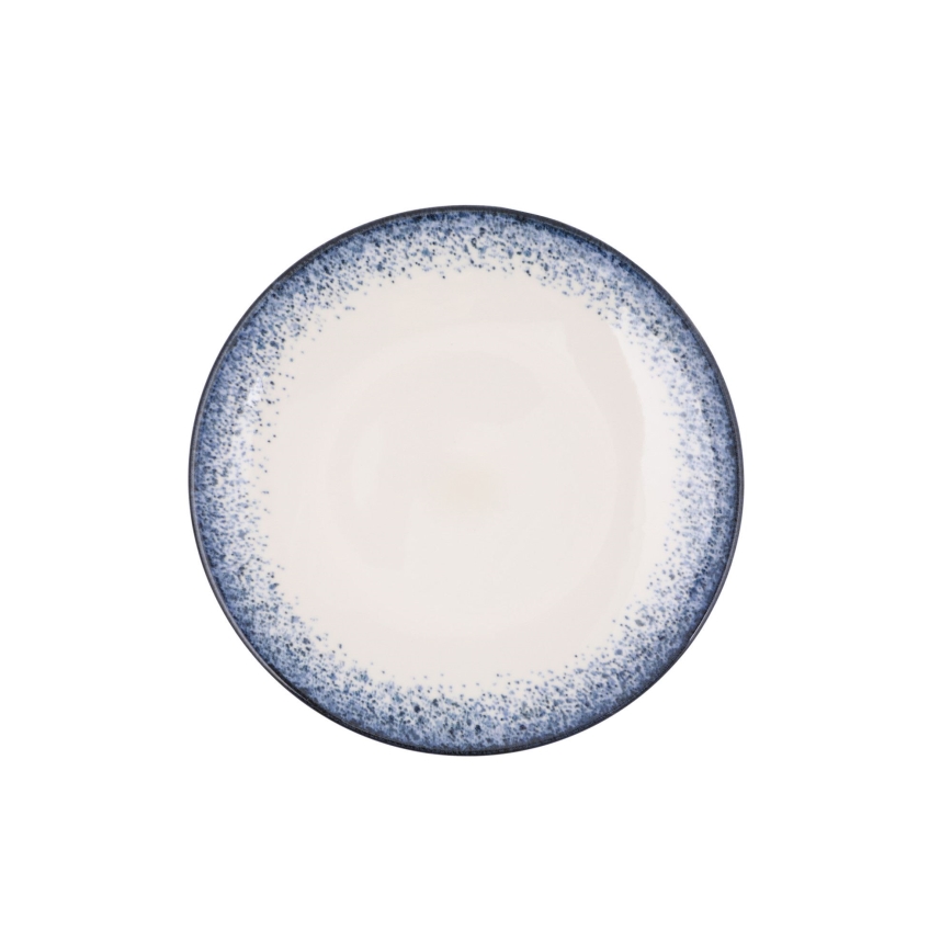 Eetservies 18-delig wit/blauw/porselein