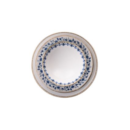 Eetservies 18 st wit/blauw/porselein