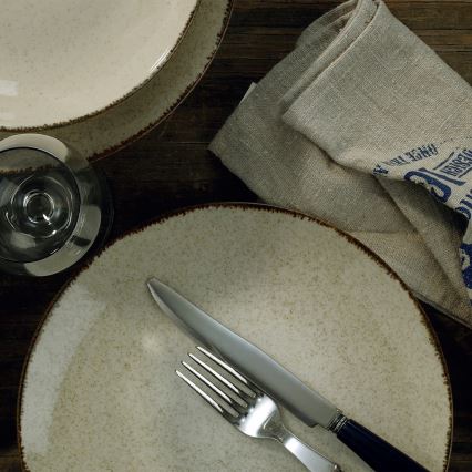 Eetservies 24-delig, beige/porselein