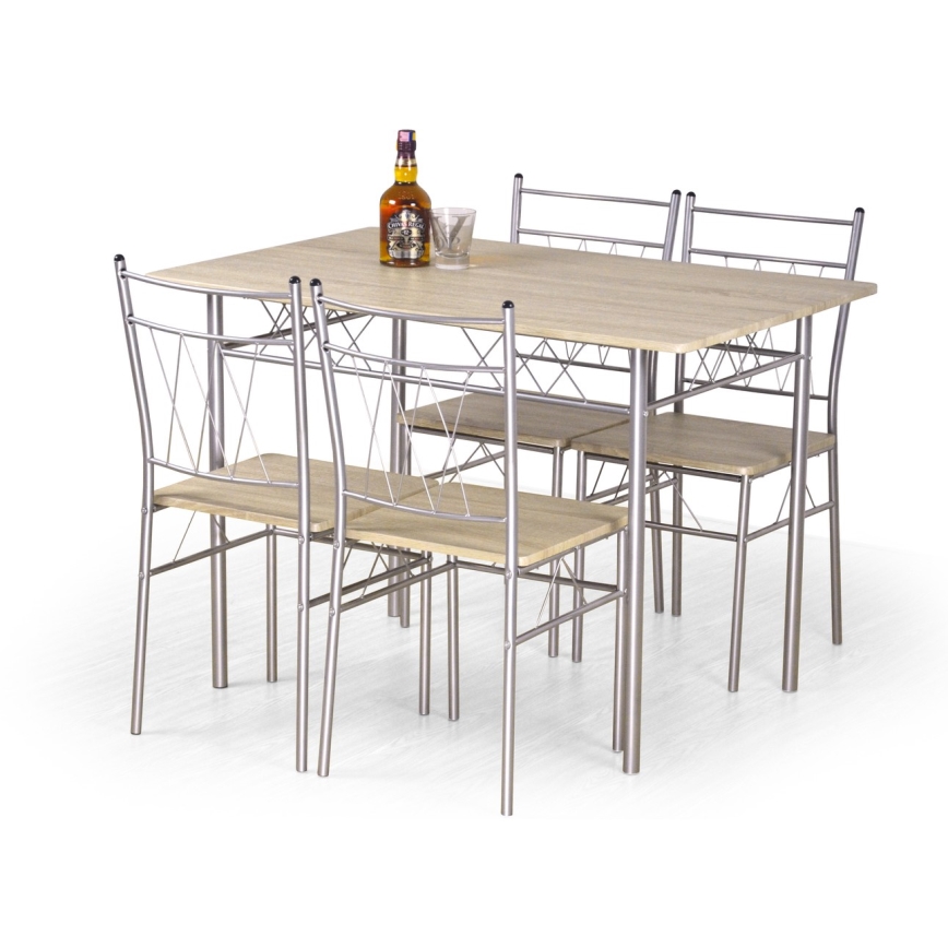 Eetset FAUST metaal/eiken sonoma