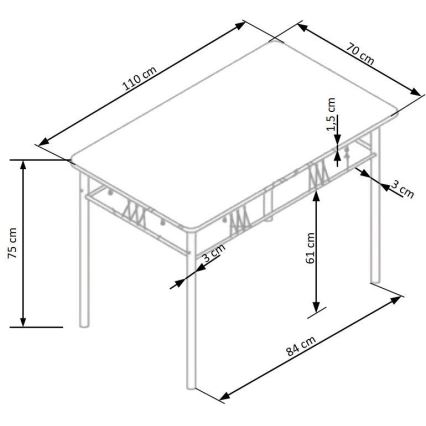 Eetset FAUST metaal/eiken sonoma