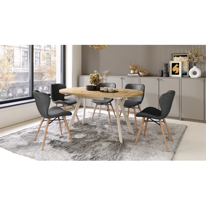 Eettafel ARTUR artisan eiken/beige
