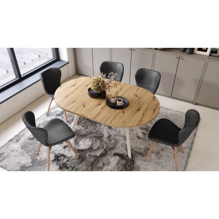 Eettafel ARTUR artisan eiken/beige