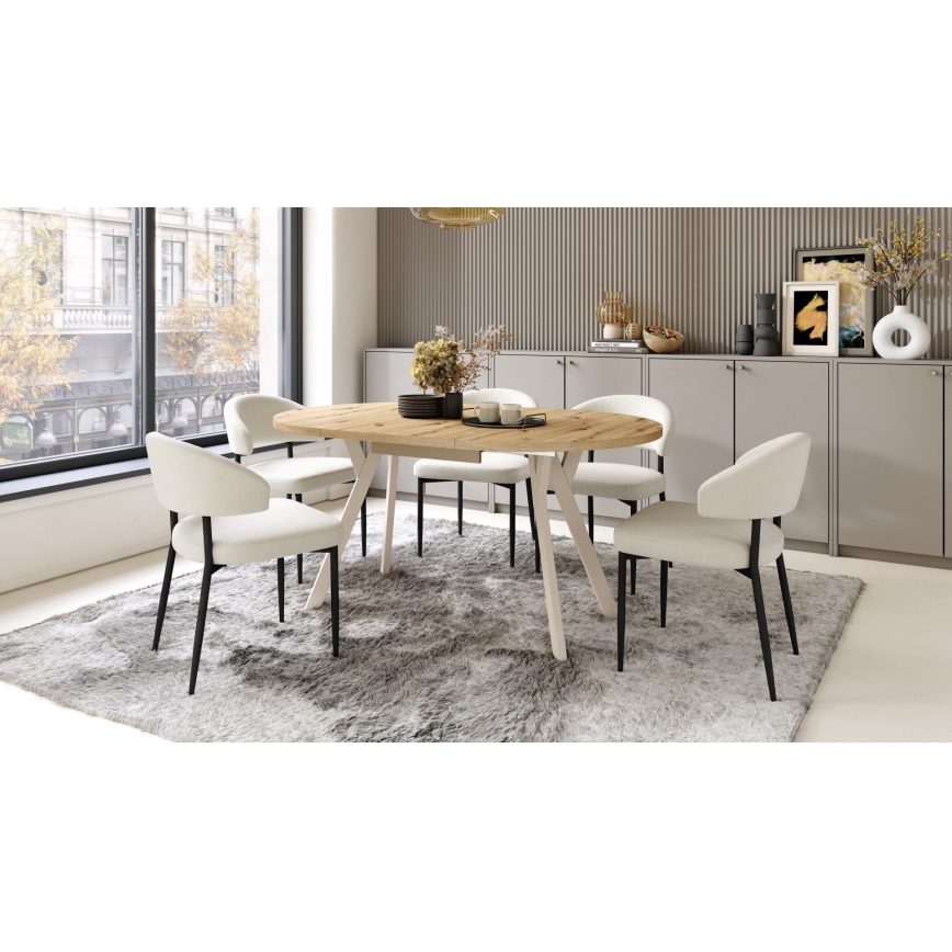 Eettafel ARTUR artisan eiken/beige