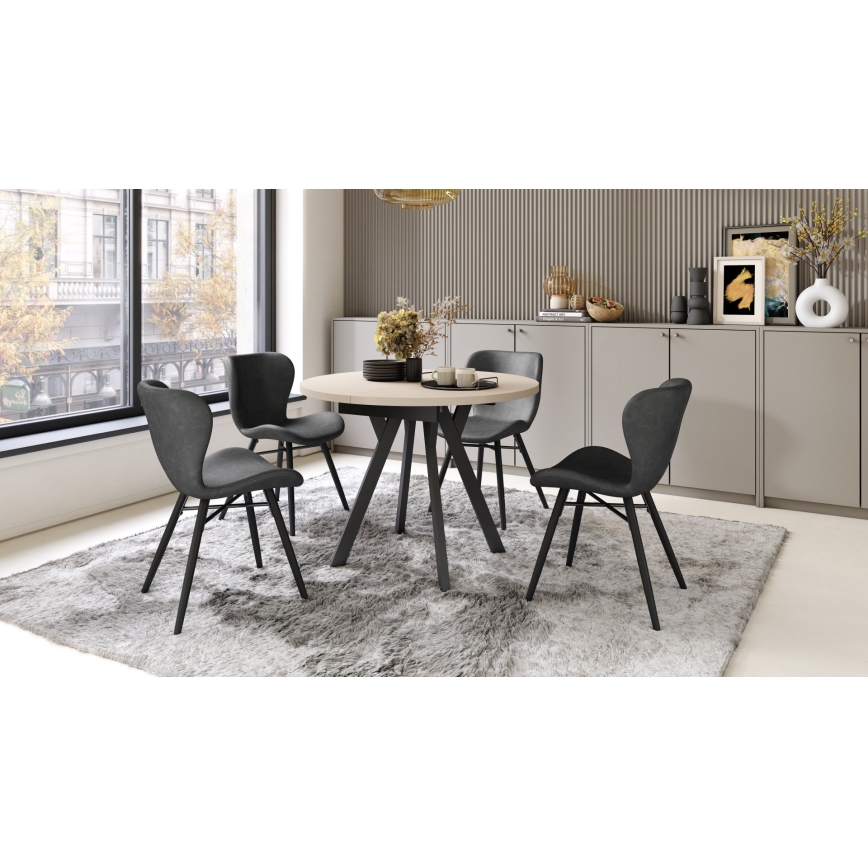 Eettafel ARTUR beige/zwart