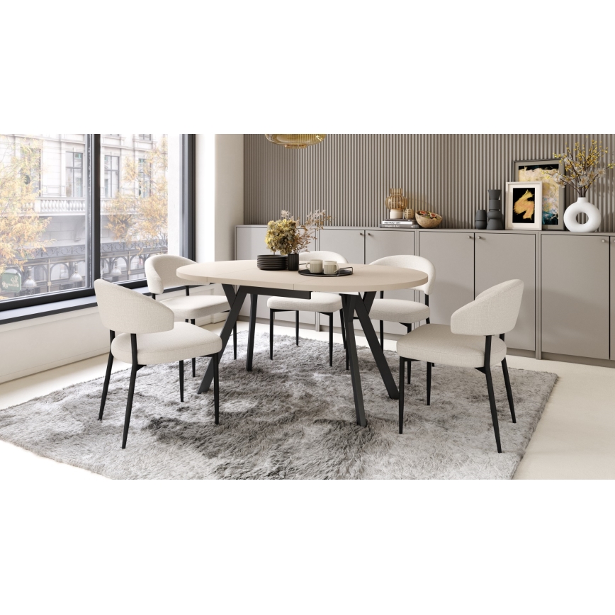 Eettafel ARTUR beige/zwart