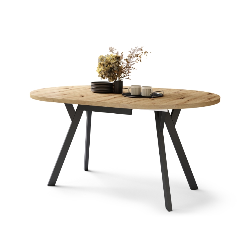 Eettafel ARTUR eiken artisan/zwart