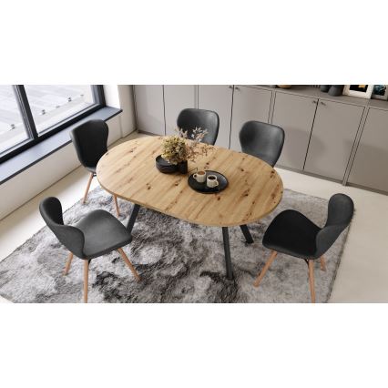 Eettafel ARTUR eiken artisan/zwart