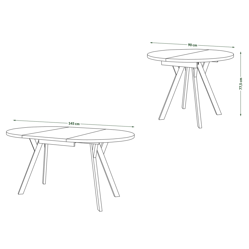 Eettafel ARTUR eiken artisan/zwart