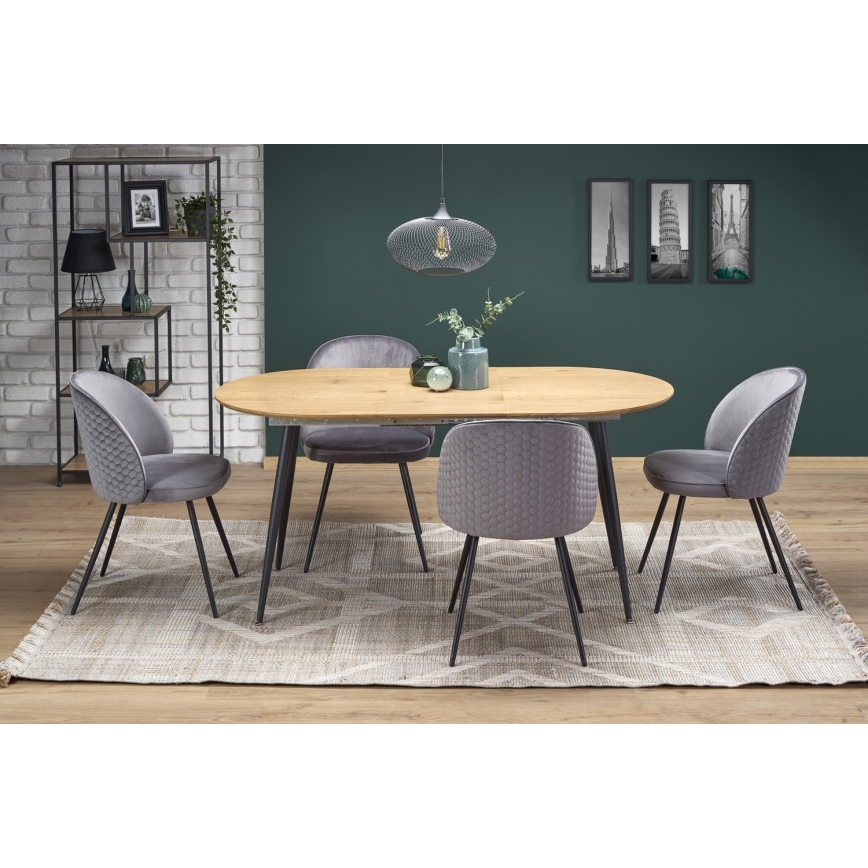 Eettafel BALNOR eiken/zwart