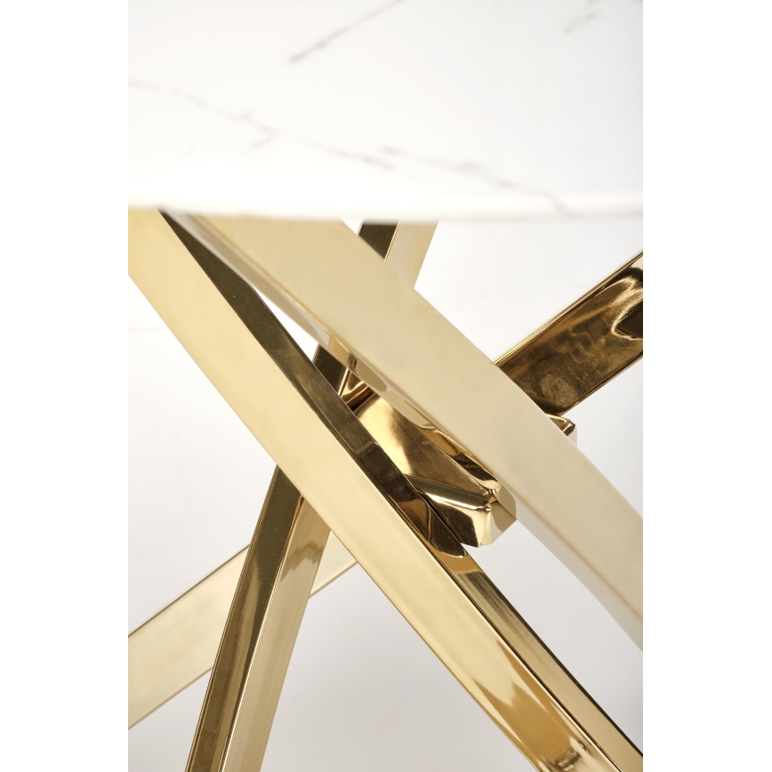 Eettafel ESTEN 100 cm wit/goud