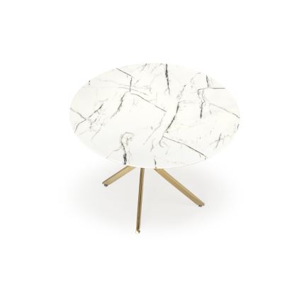 Eettafel ESTEN 100 cm wit/goud