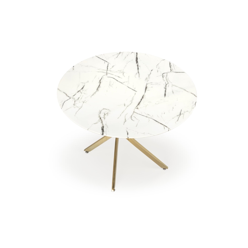 Eettafel ESTEN 100 cm wit/goud