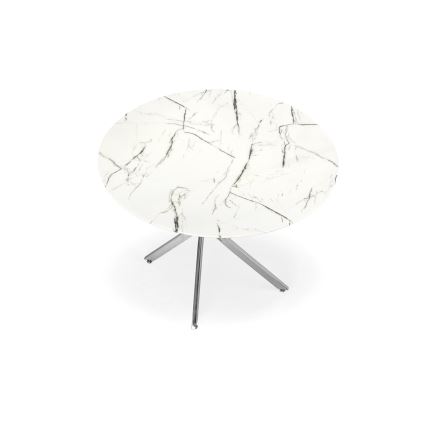 Eettafel ESTEN 100 cm wit/zilver