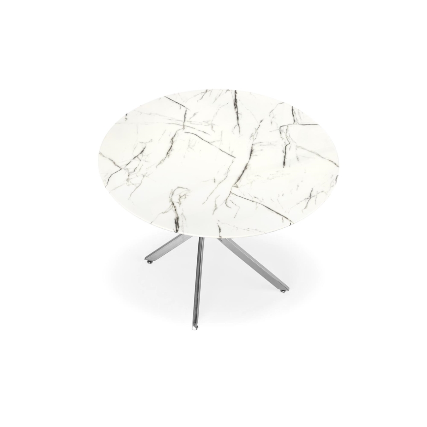 Eettafel ESTEN 100 cm wit/zilver