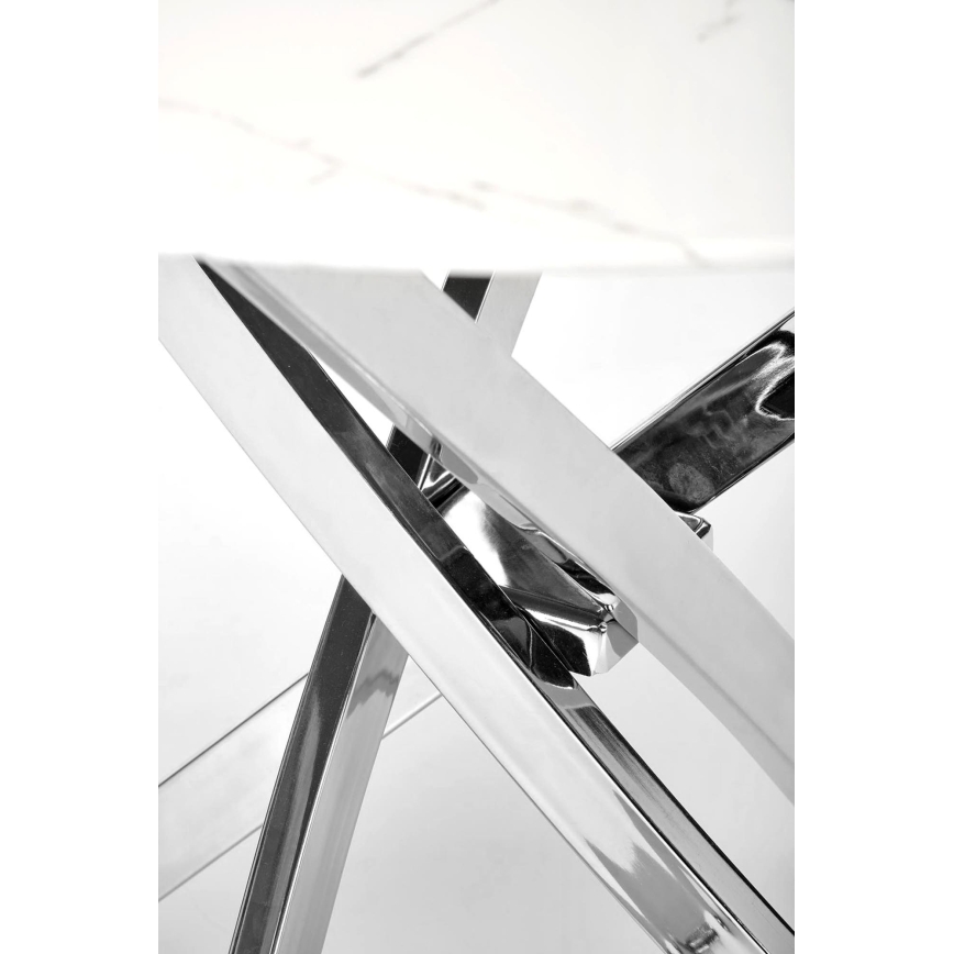Eettafel ESTEN 100 cm wit/zilver
