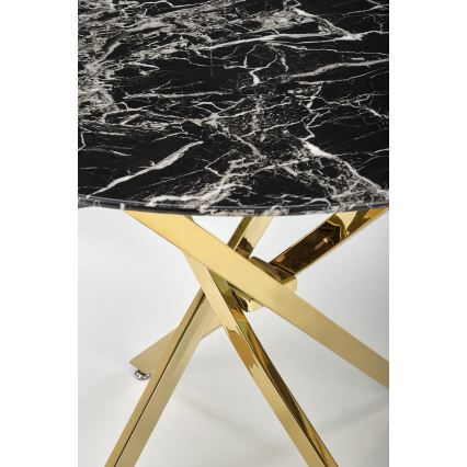 Eettafel ESTEN 100 cm, zwart/goud
