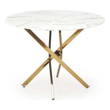 Eettafel ESTEN wit/goud