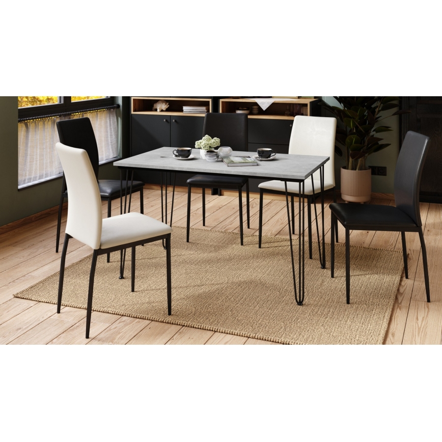 Eettafel HALIJA, grijs beton