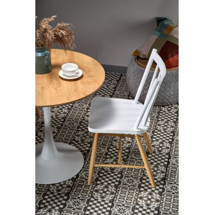 Eettafel LUGI Ø 80 cm bruin/wit