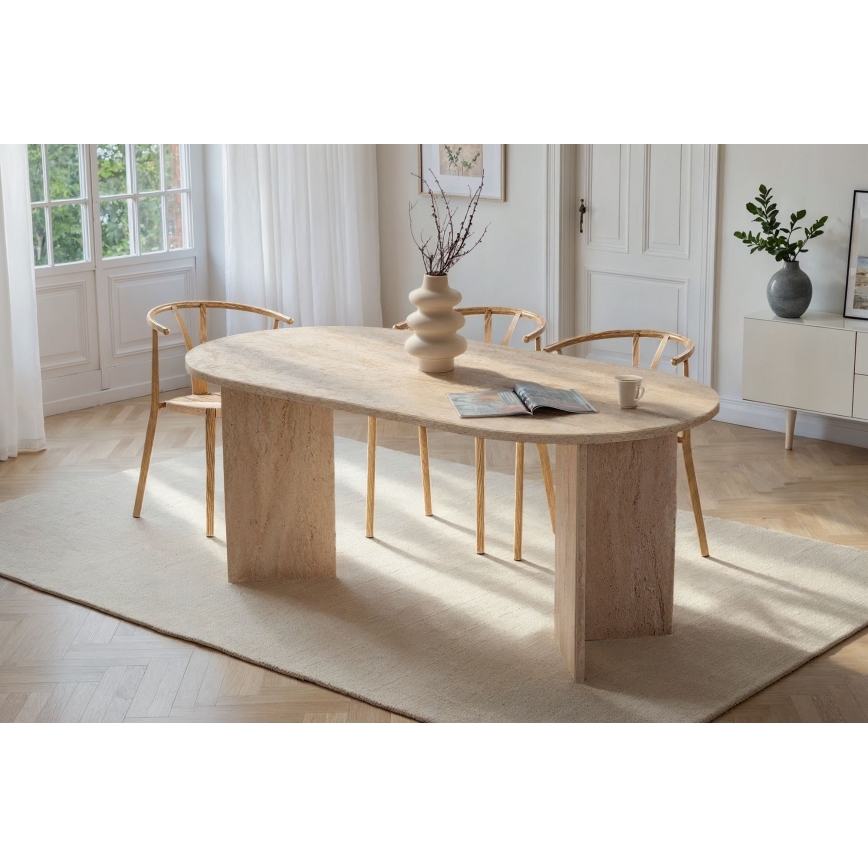 Eettafel NEL 180 x 90 cm beige