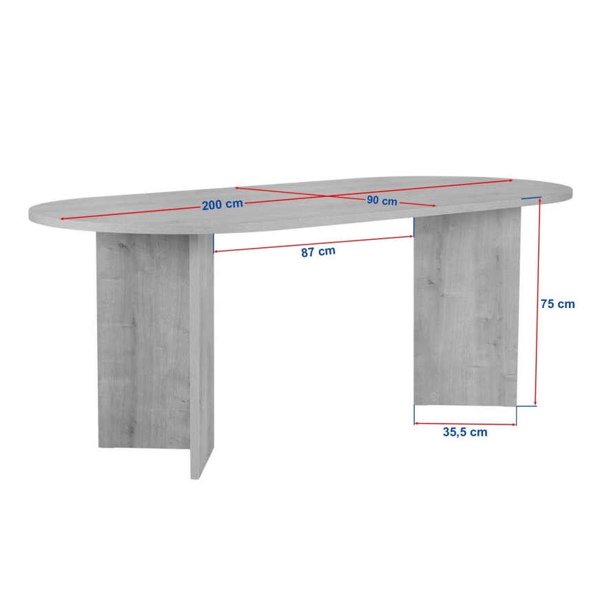 Eettafel NEL 200x90 cm beige
