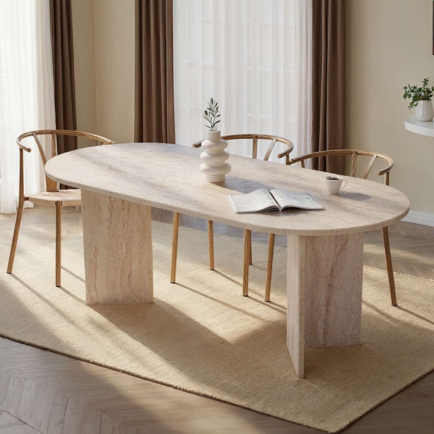 Eettafel NEL 200x90 cm travertijn