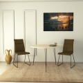 Eettafel SANDALF 75x90 cm beige/zwart