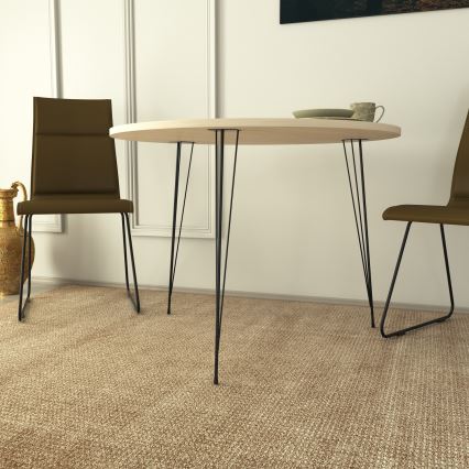 Eettafel SANDALF 75x90 cm beige/zwart