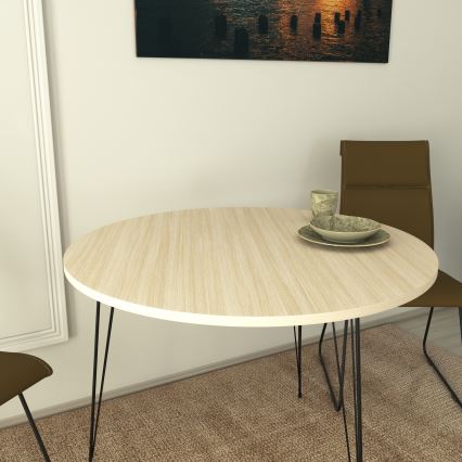 Eettafel SANDALF 75x90 cm beige/zwart