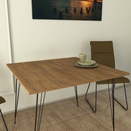 Eettafel SANDALF 75x90 cm bruin/zwart