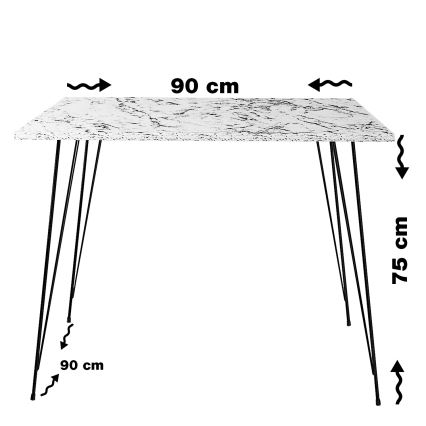 Eettafel SANDALF 75x90 cm bruin/zwart